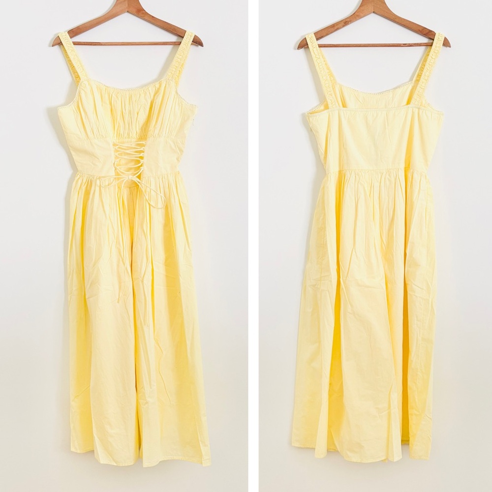 NWT dRA Aline Corset Maxi Dress in Butter Yellow